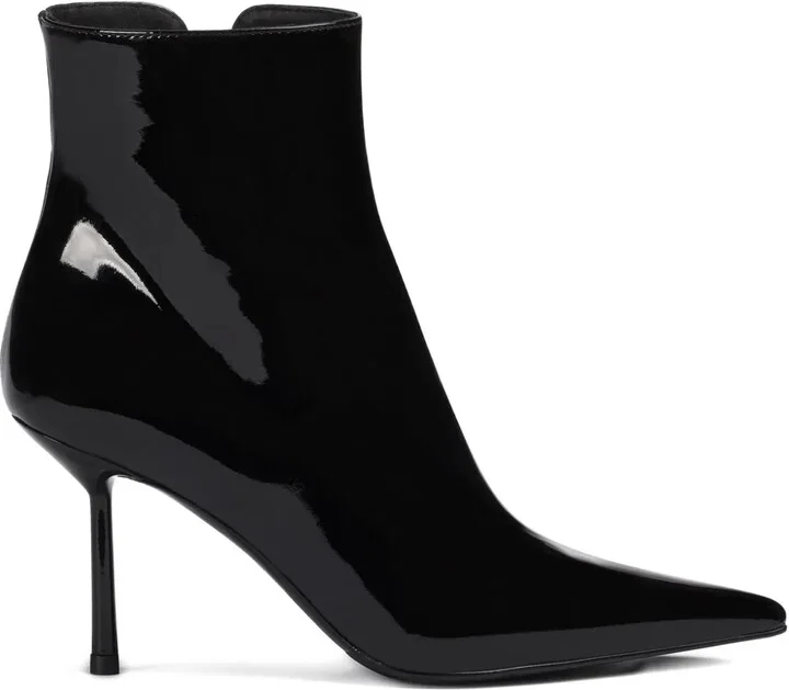 80mm Bella patent pointed-toe ankle boots