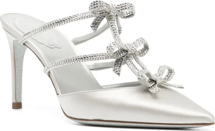 80mm Bow-Detail Satin Mules - Image 2