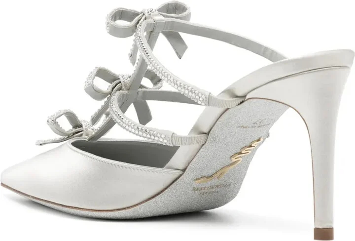 80mm Bow-Detail Satin Mules - Image 3