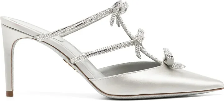 80mm Bow-Detail Satin Mules
