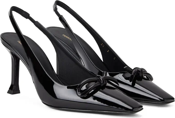 80mm Bow-Detailing Slingback Pumps - Image 2