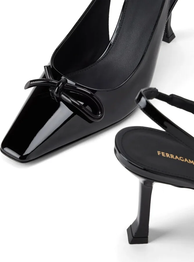 80mm Bow-Detailing Slingback Pumps - Image 4