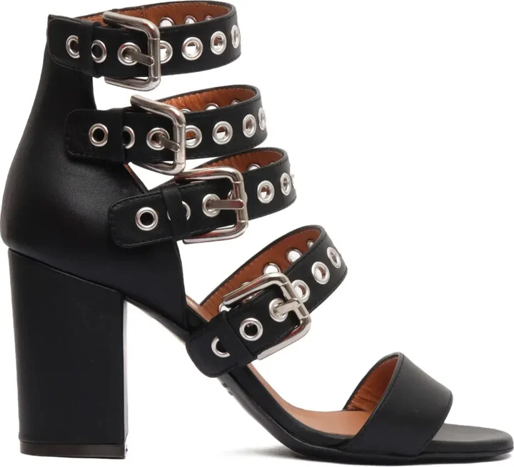 80mm Buckle-Detail Eyelet Sandals