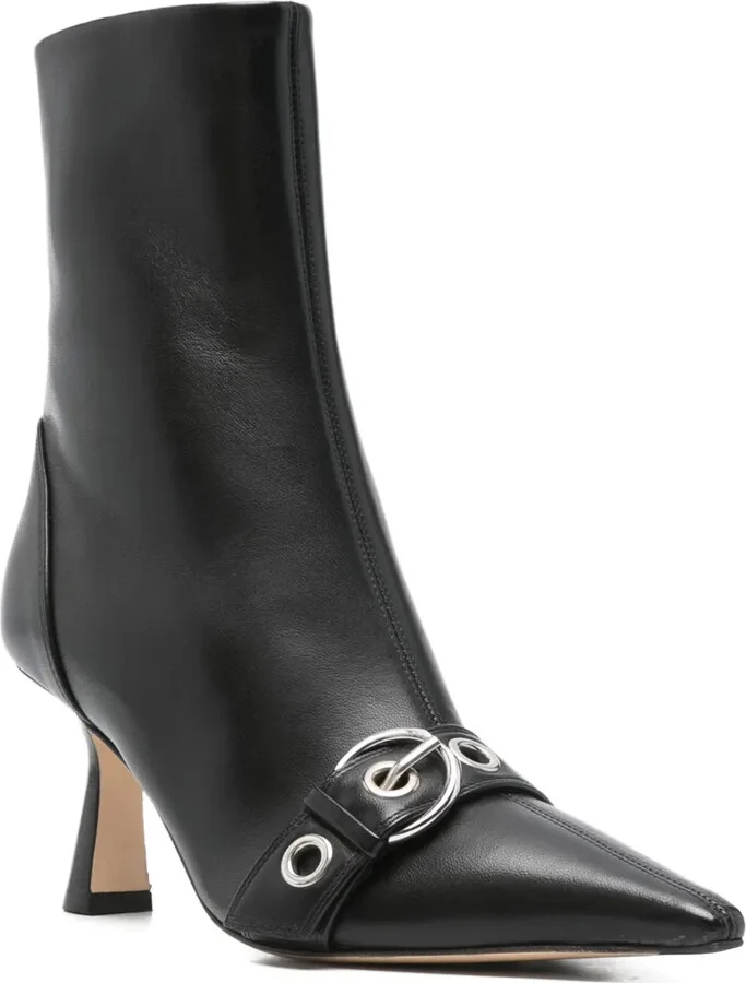 80mm Buckle-Detail Pointed-Toe Boots - Image 2
