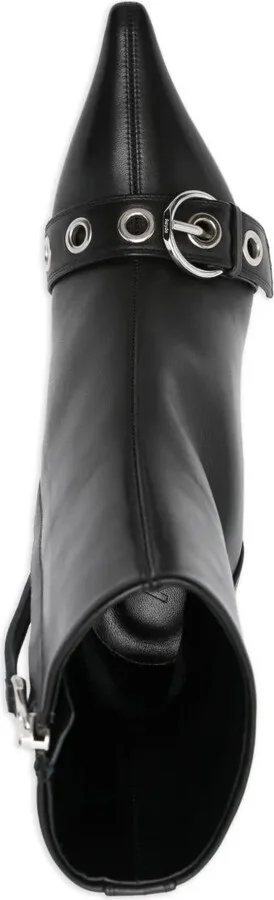 80mm Buckle-Detail Pointed-Toe Boots - Image 4