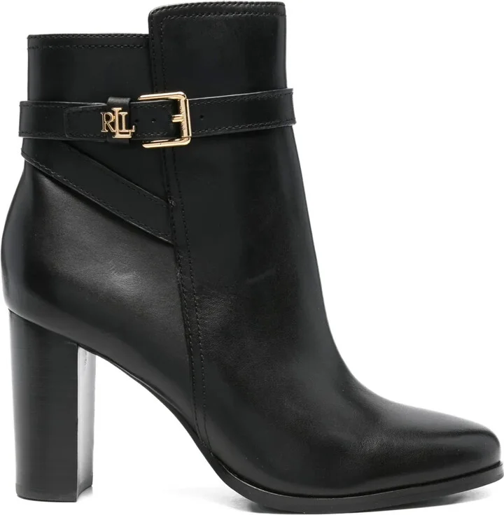 80mm Buckle-Strap Block-Heel Boots