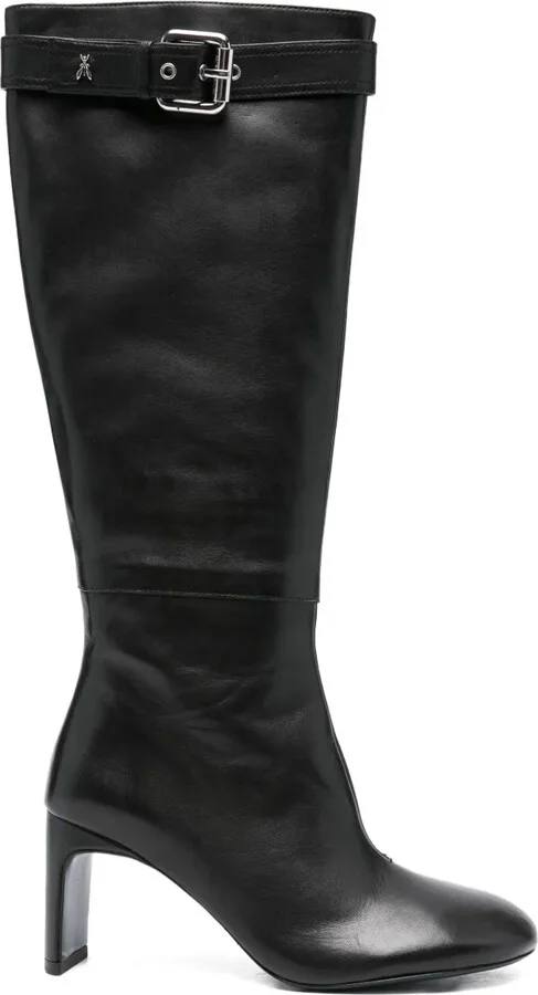 80mm Buckle-Strap Leather Boots