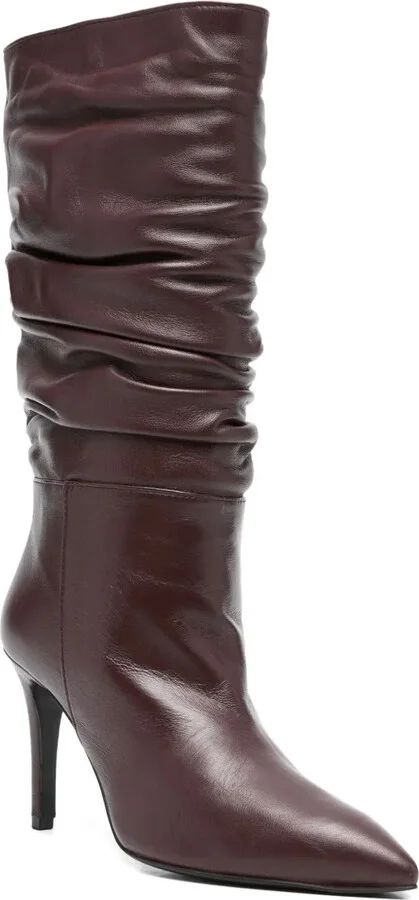 80mm Calf Leather Pointed-Toe Boots - Image 2