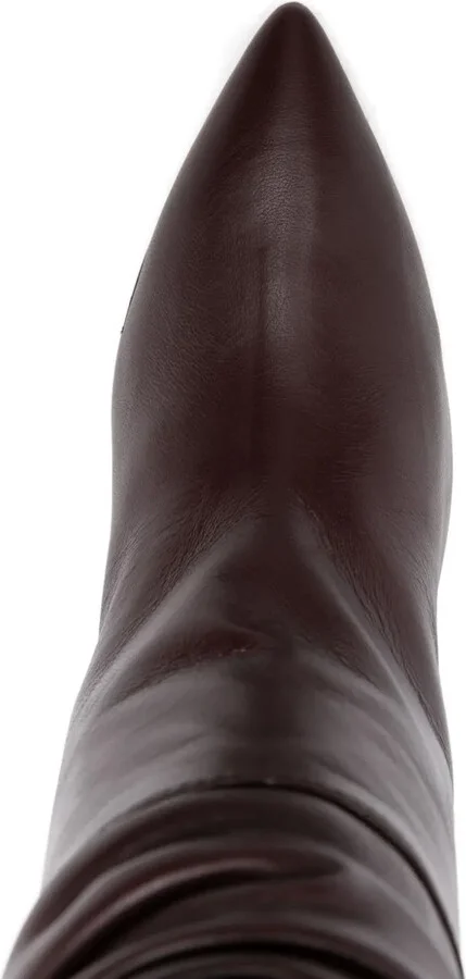 80mm Calf Leather Pointed-Toe Boots - Image 4