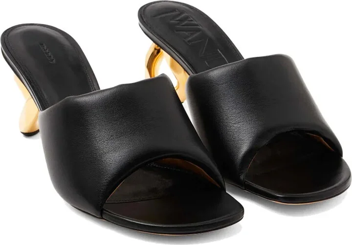 80mm Chain-Heel Leather Mules - Image 2