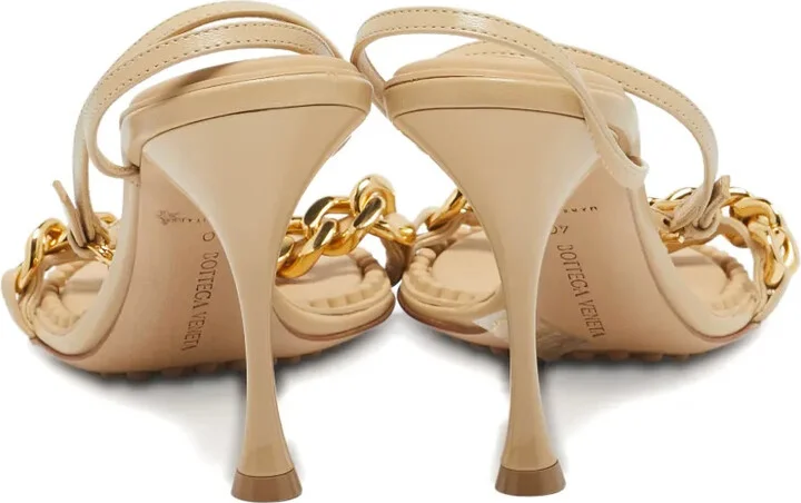 80mm Chain-Link Leather Sandals - Image 2