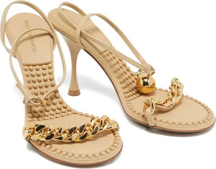 80mm Chain-Link Leather Sandals - Image 4