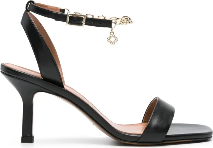 80mm Chain-Link Leather Sandals