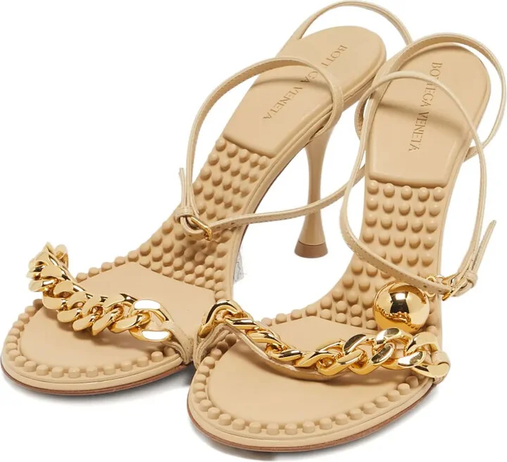 80mm Chain-Link Leather Sandals