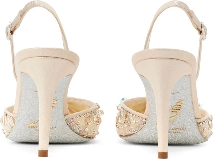 80mm Crystal-Embellished Lace Pumps - Image 3