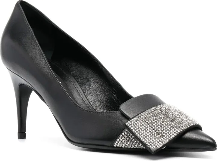 80mm Crystal-Embellished Leather Pumps - Image 2