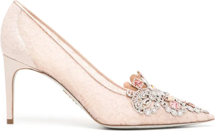 80mm Crystal-Embellished Leather Pumps