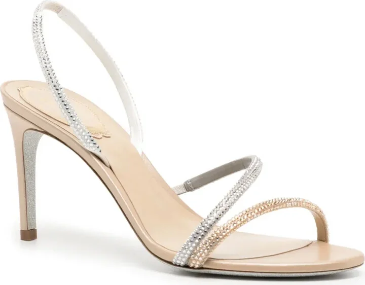 80mm Crystal-Embellished Satin Sandals - Image 2