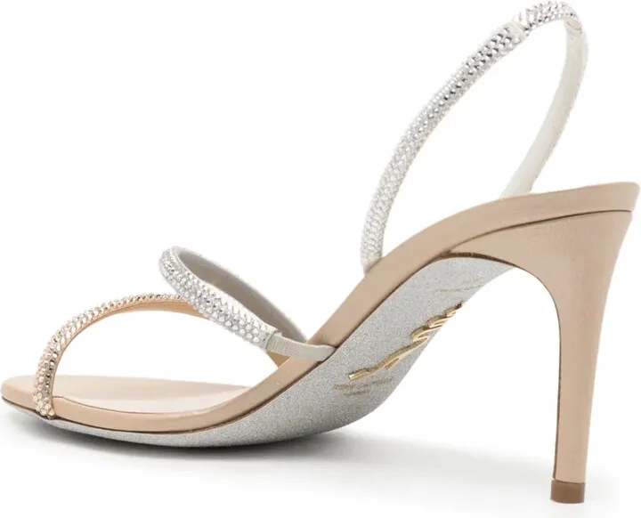 80mm Crystal-Embellished Satin Sandals - Image 3