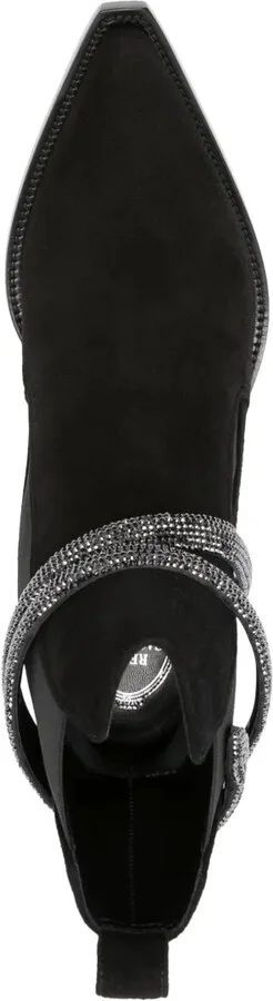 80mm Crystal-Embellished Suede Ankle Boots - Image 4