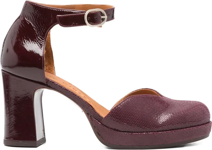 80mm Damaho ankle-strap block-heel pumps