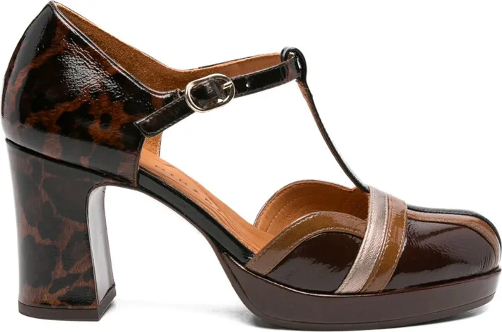 80mm Ditora leopard-print T-bar pumps