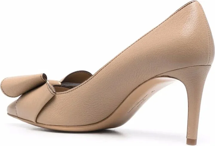 80mm Double Bow leather pumps - Image 3