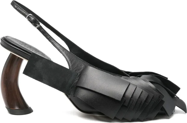 80mm Draped Slingback Pumps
