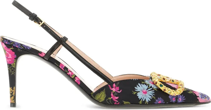 80mm floral-print VLogo pumps