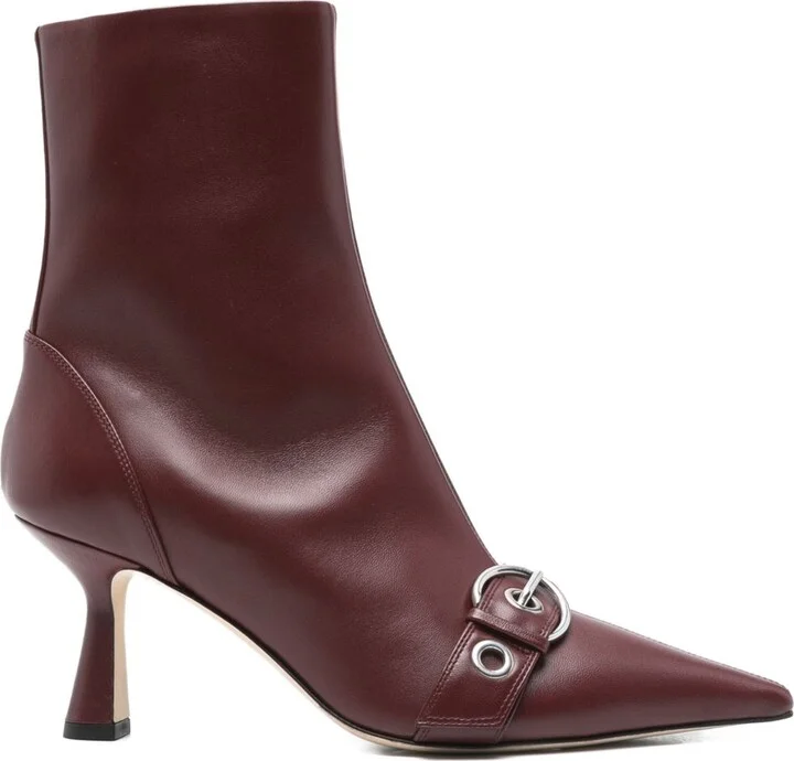 80mm Halima Buckle Pointed-Toe Boots