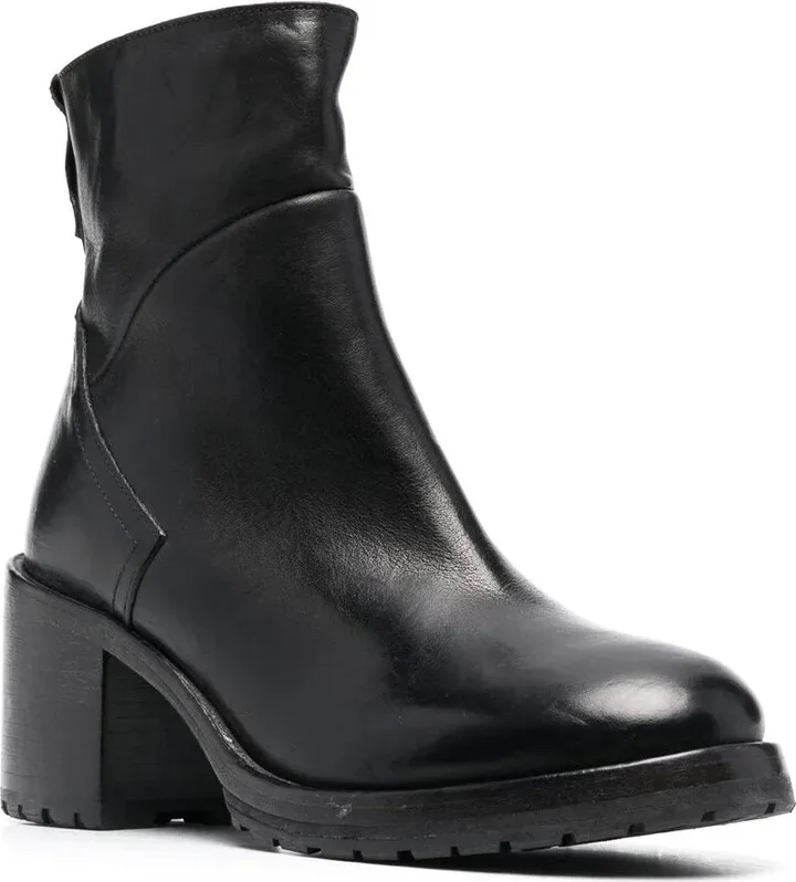 80mm Heeled Leather Ankle Boots - Image 2