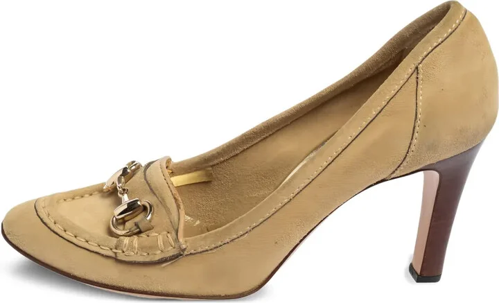 80mm Horsebit-detail leather pumps