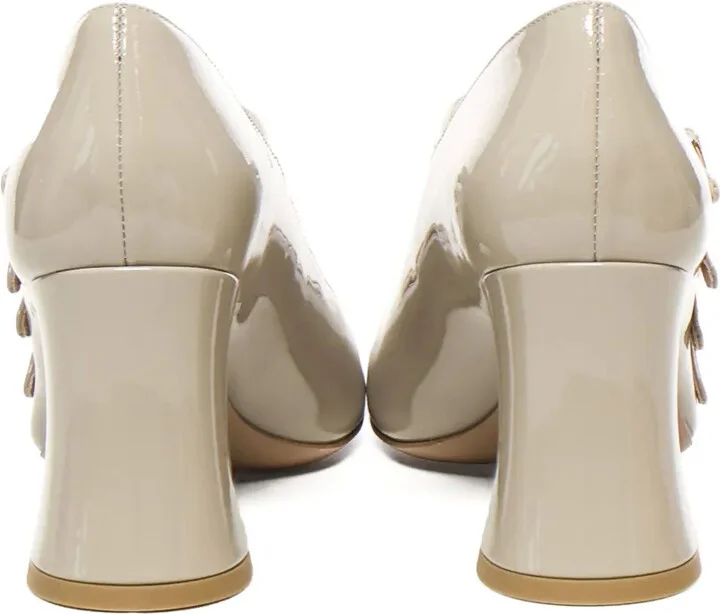 80mm Janis buckle-fastening flared-heel pumps - Image 3