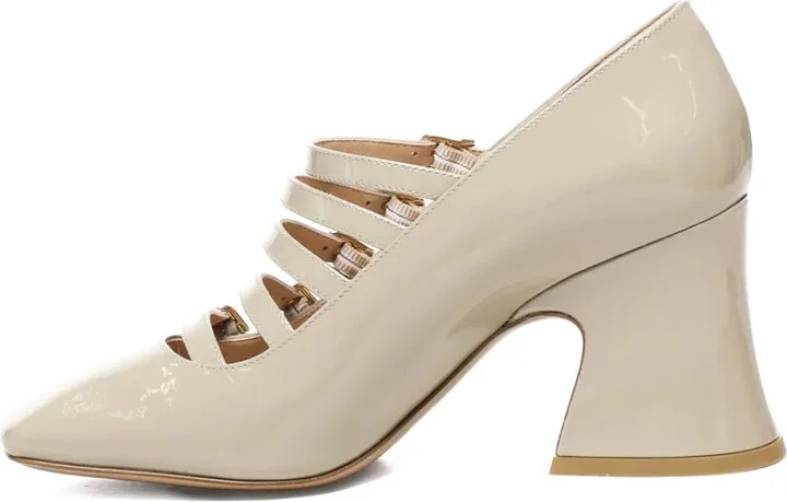 80mm Janis buckle-fastening flared-heel pumps - Image 4
