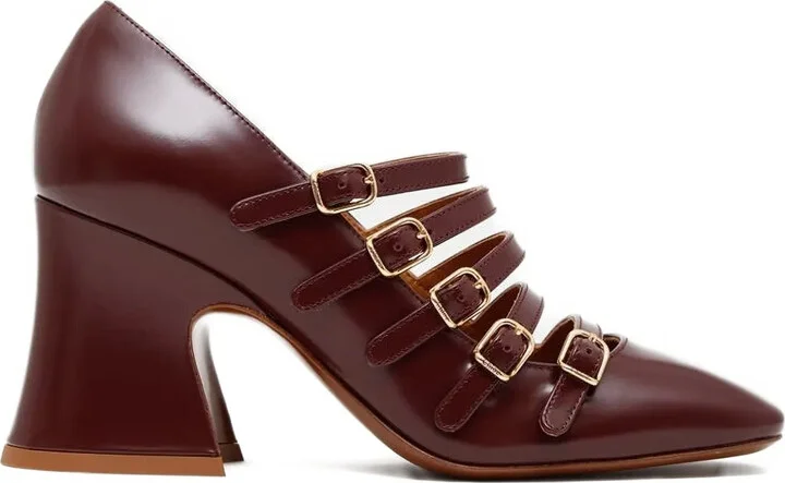 80mm Janis buckle-strap pumps
