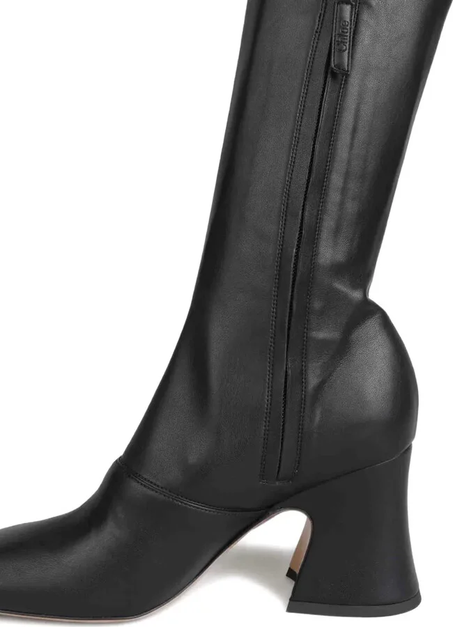 80mm Janis stretch-leather square-toe boots - Image 4