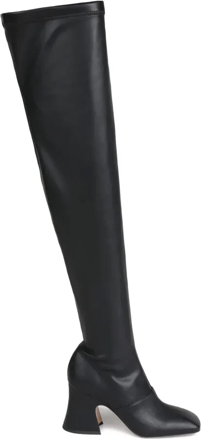 80mm Janis stretch-leather square-toe boots