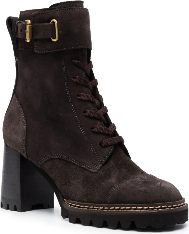 80mm Lace-Up Leather Boots - Image 2
