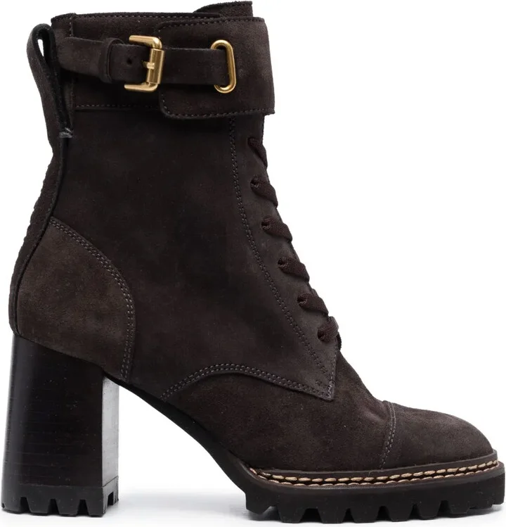 80mm Lace-Up Leather Boots