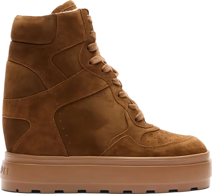 80mm Lace-Up Wedge-Heel Sneakers