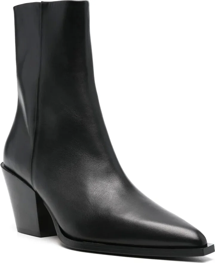 80mm Leather Ankle Boots - Image 2