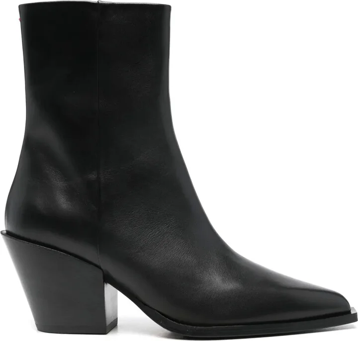 80mm Leather Ankle Boots