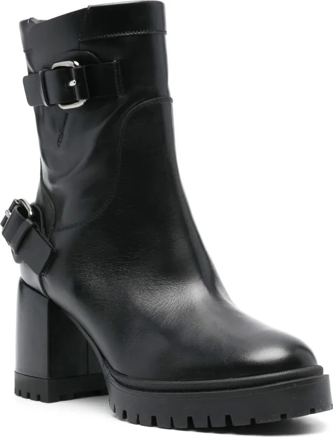 80mm Leather Biker Boots - Image 2
