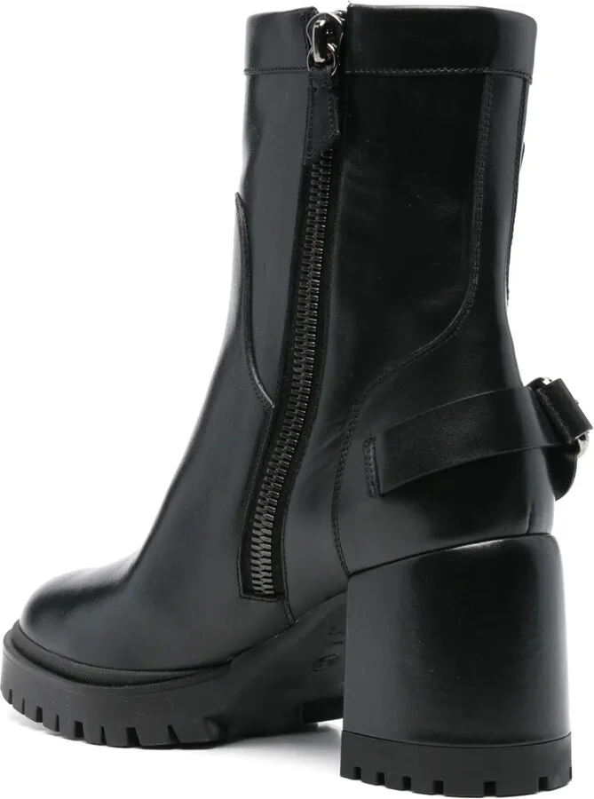 80mm Leather Biker Boots - Image 3