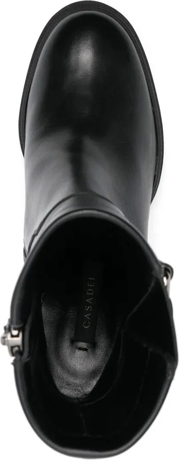 80mm Leather Biker Boots - Image 4