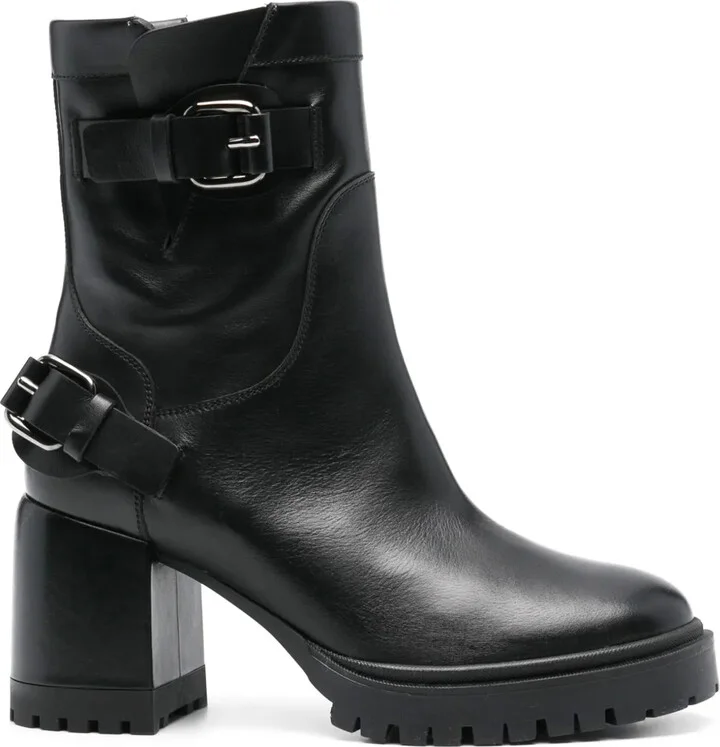 80mm Leather Biker Boots