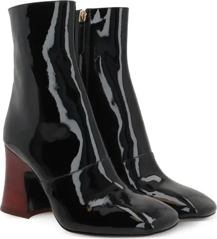 80mm Leather Block-Heel Boots - Image 2