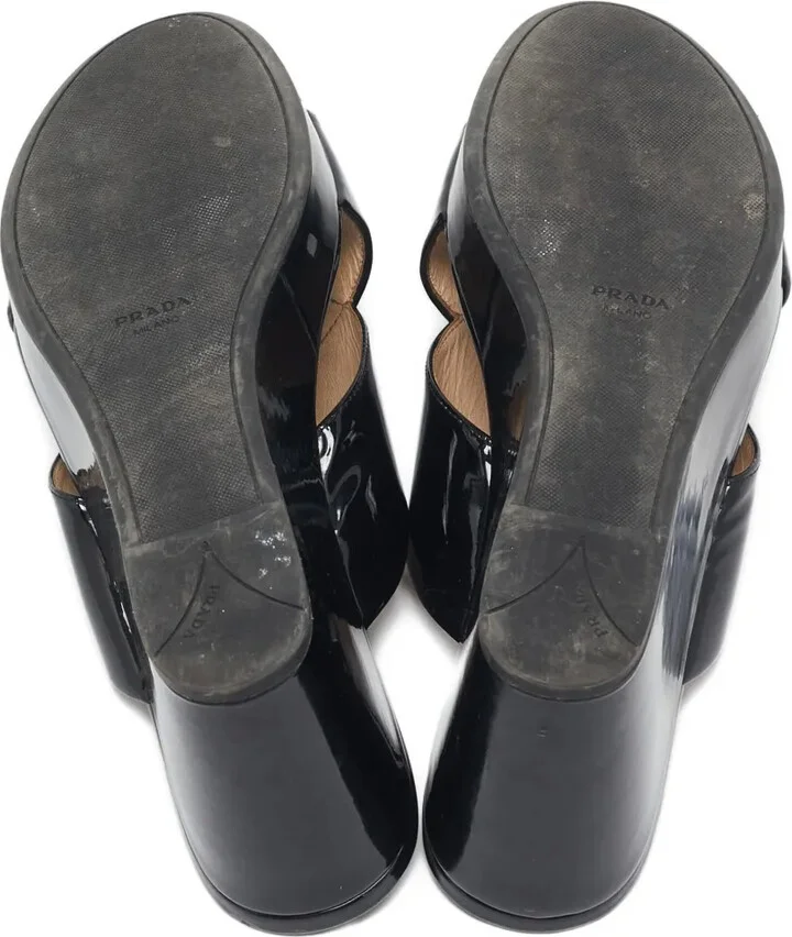 80mm Leather Cross-Strap Wedge Sandals - Image 5