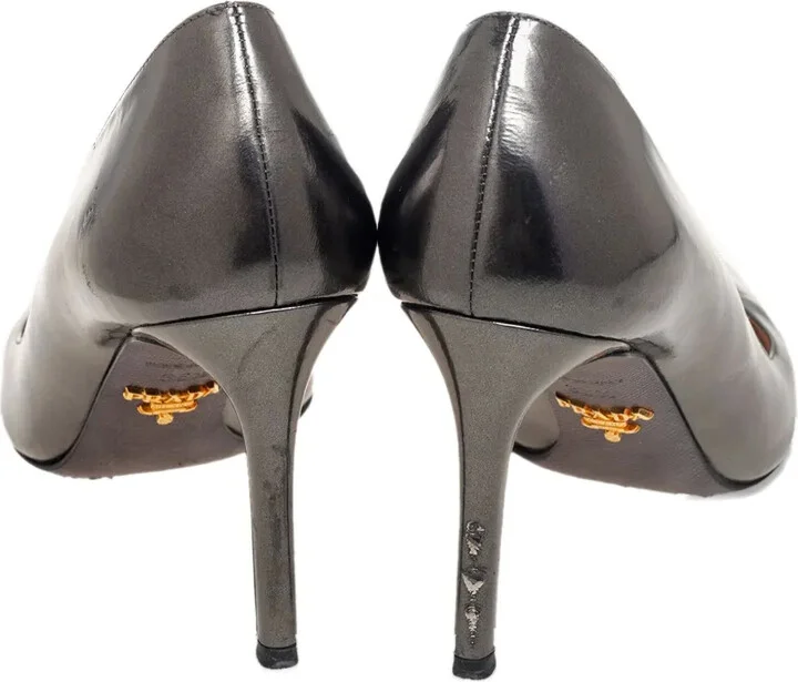 80mm Leather Heeled Pumps - Image 3