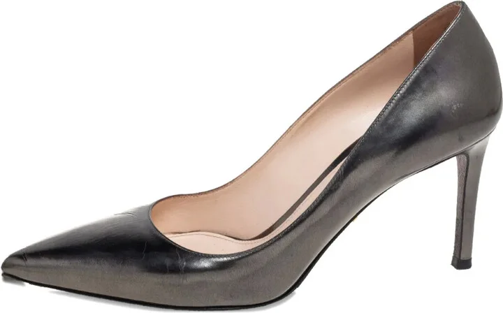 80mm Leather Heeled Pumps